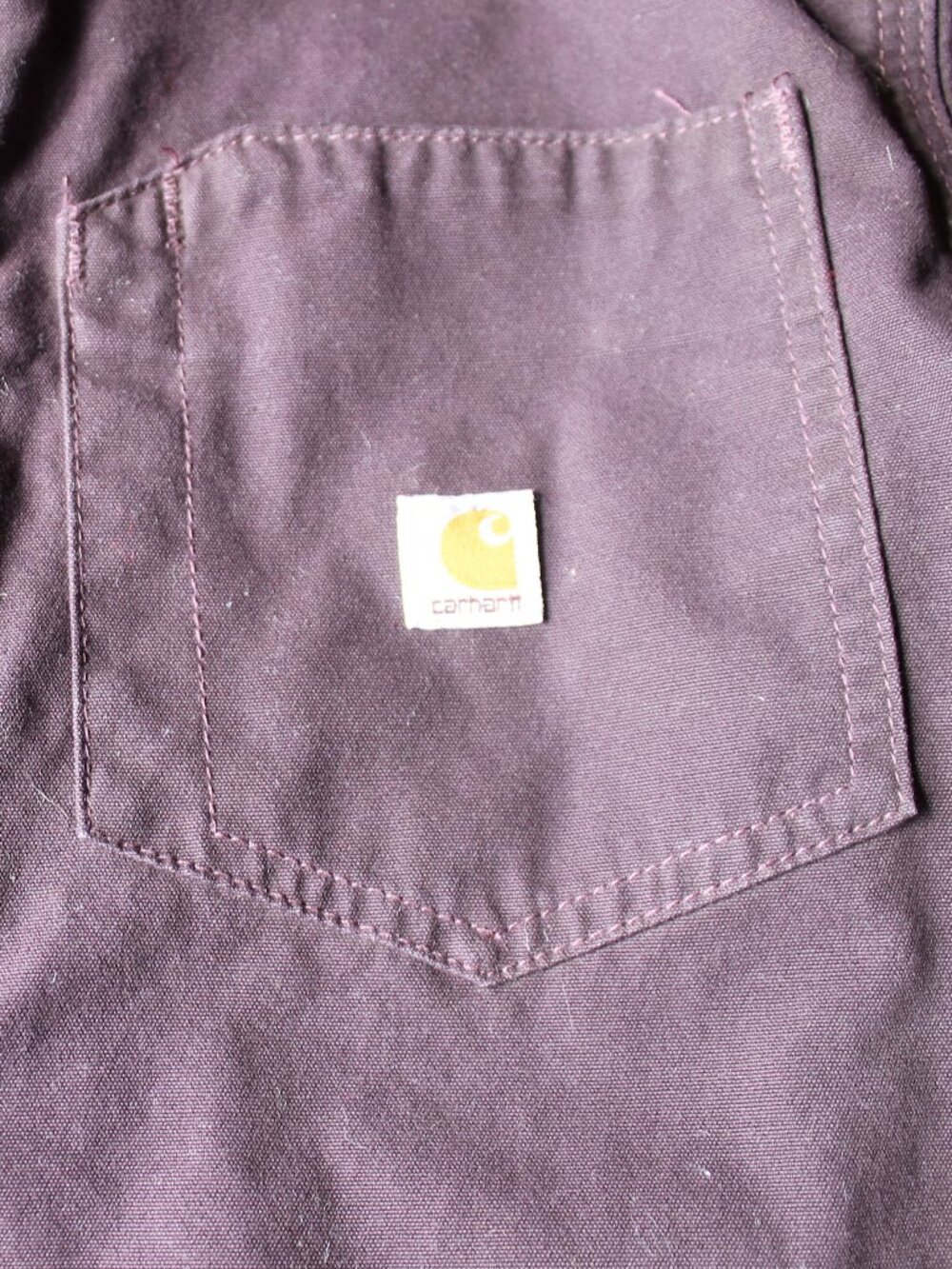Carhartt Women Plaid Lined Canvas Work Jacket Corduroy Collar Purple Medium - Picture 6 of 8